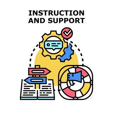 Providing instruction and support through guidance and education concepts Stockillustratie