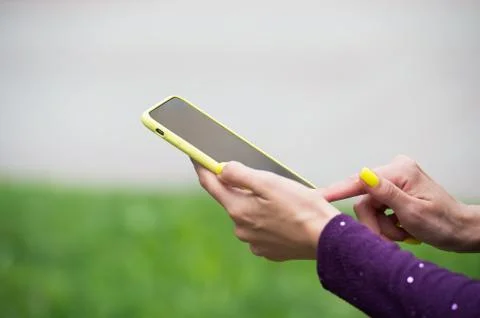 Providing mobile technology to users. Smartphone with touchscreen technology Stock Photos