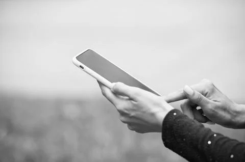 Providing mobile technology to users. Smartphone with touchscreen technology Stock Photos
