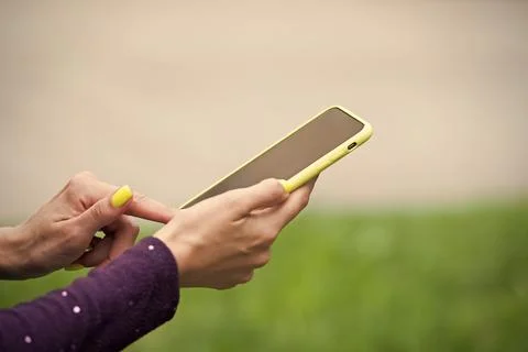 Providing mobile technology to users. Smartphone with touchscreen technology Stock Photos