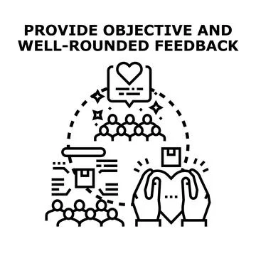 Providing objective and well rounded feedback concept Stock Illustration