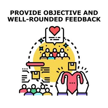 Providing objective and well rounded feedback concept Stock-Illustration