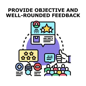 Providing objective well rounded feedback and evaluation process Stock Illustration