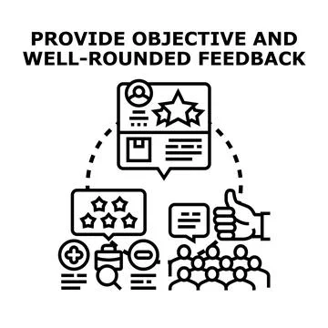 Providing objective well rounded feedback and evaluation process Stock Illustration