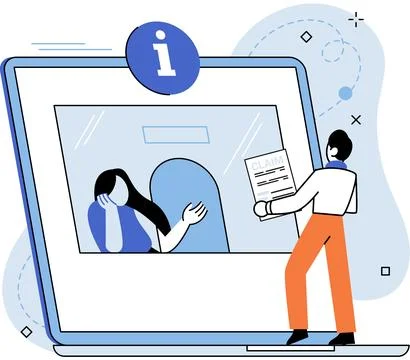 Providing personal information, claim documents, person submits reply to Stock Illustration