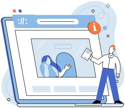 Providing personal information, claim documents, person submits reply to Stock Illustration