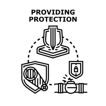 Providing protection concept with data and mechanical security Stock Illustration