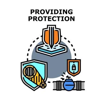Providing protection concept with data and mechanical security Stock Illustration