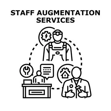 Providing staff augmentation services for business support Stock Illustration