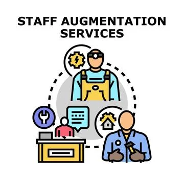Providing staff augmentation services for business support Stock Illustration