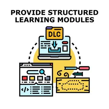 Providing structured learning modules and digital content Illustrazione stock