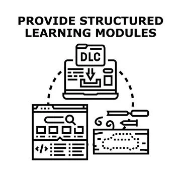 Providing structured learning modules and digital content Stock-Illustration