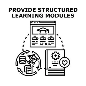 Providing structured learning modules concept illustration 库存插图