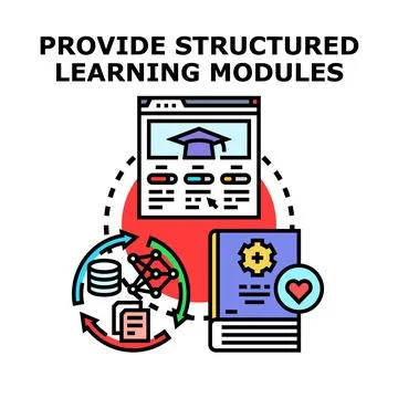 Providing structured learning modules concept illustration Stock Illustration