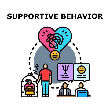 Providing supportive behavior with mental health support Stock Illustration