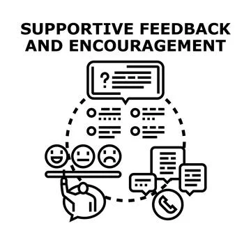 Providing supportive feedback and encouragement to customers Stock Illustration
