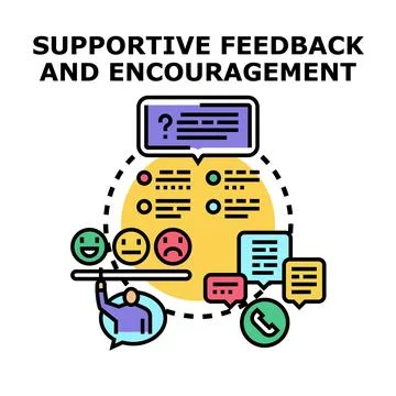 Providing supportive feedback and encouragement to customers Stock Illustration