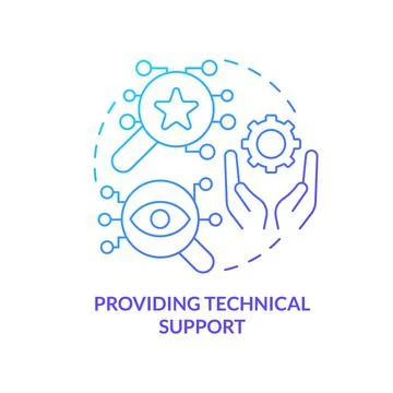 Providing technical support blue gradient concept icon Stock Illustration