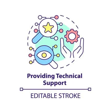 Providing technical support concept icon Stock Illustration