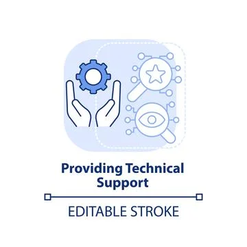 Providing technical support light blue concept icon Stock Illustration