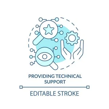 Providing technical support turquoise concept icon Stock Illustration