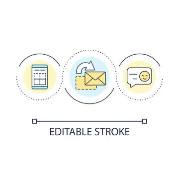 Providing testimonial template to client loop concept icon Illustrazione stock