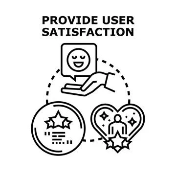 Providing user satisfaction and client experience concept Stock Illustration