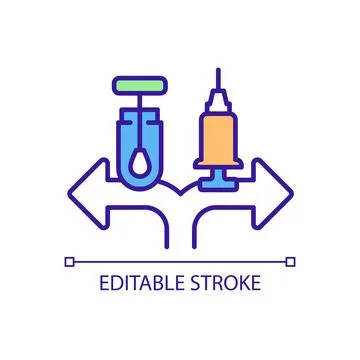 Providing vaccination proof and negative test RGB color icon Stock-Illustration