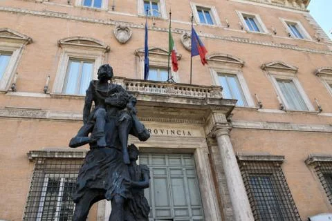Province of Rome and a statue Stock Photos