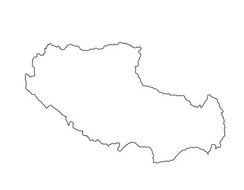 Province Tibet map vector silhouette illustration isolated on white Stock Illustration