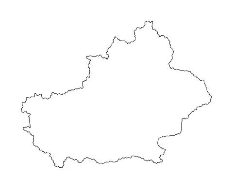 Province Xinjiang map vector silhouette illustration isolated Stock Illustration