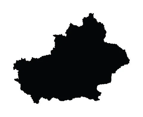 Province Xinjiang map vector silhouette Stock Illustration