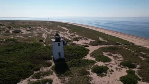 Provincetown Lighthouse Circluar Flyover Stock Footage 219962191