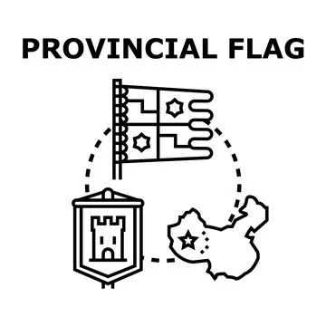 Provincial flag concept with map outline イラスト素材