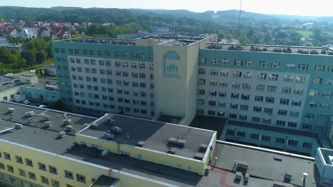Provincial Hospital Elblag Szpital Wojewodzki Aerial View Poland Stock Footage