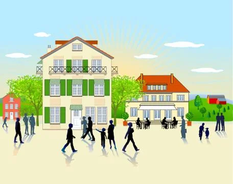 Provincial town Stock Illustration