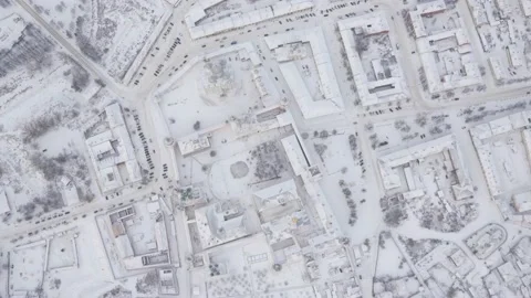 Provincial town in snow 库存影片 137530085