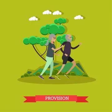Provision for the elderly concept vector illustration in flat style Stock Illustration