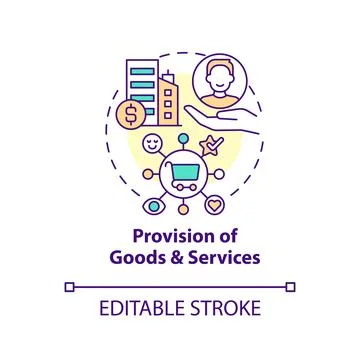 Provision of goods and services concept icon Stock Illustration