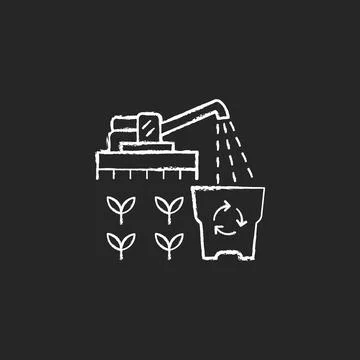 Provision surplus chalk white icon on dark background Stock Illustration