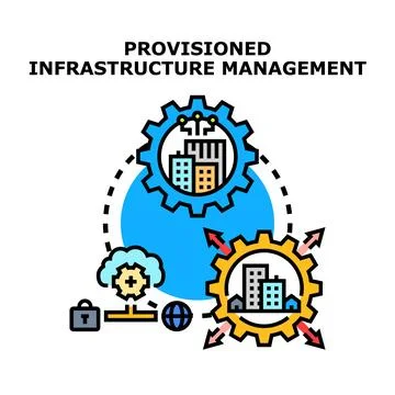 Provisioned infrastructure management concept icon vector Stock Illustration
