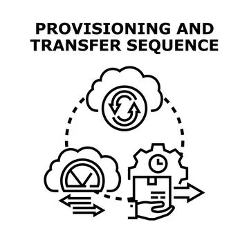 Provisioning and transfer sequence concept illustration Stock Illustration