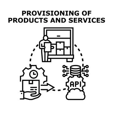 Provisioning products and services within a supply chain process Stock Illustration