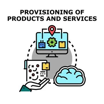 Provisioning products services for business solution concept Ilustração Stock