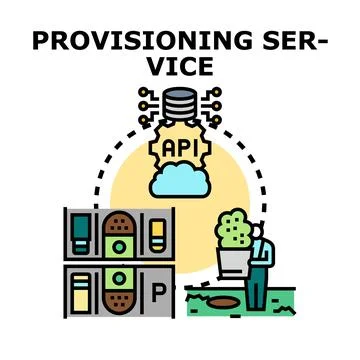 Provisioning service system with cloud computing technology Stock Illustration