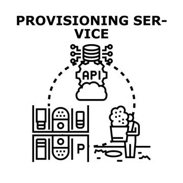 Provisioning service system with cloud computing technology Stock Illustration