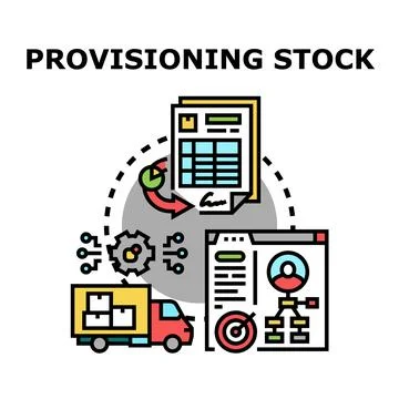 Provisioning stock management planning and inventory process Stock Illustration