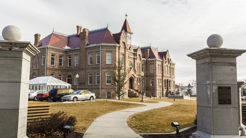 Provo Library at Academy Square Hyperlapse 스톡 동영상 87243448
