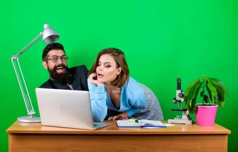 Provocation concept. Private lesson. Flirting with teacher. Student sensual sexy Stock Photos