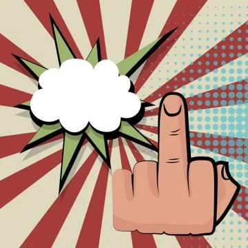 Provocative middle finger comic retro pop art Stock Illustration